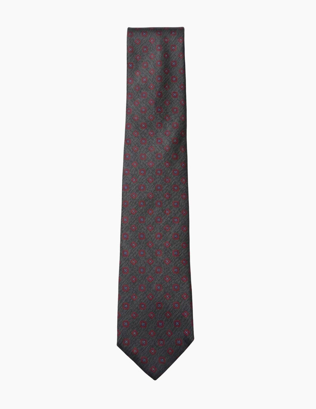 men's printed tie in grey /maroon