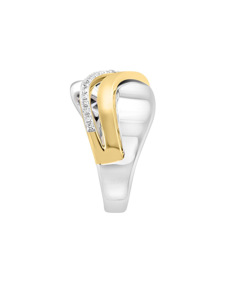 silver 0.10 ct. tw. diamond ring