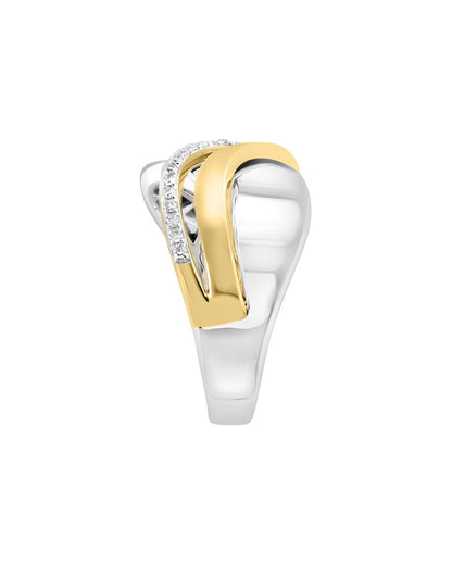 silver 0.10 ct. tw. diamond ring