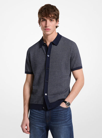 cotton tuck stitch shirt