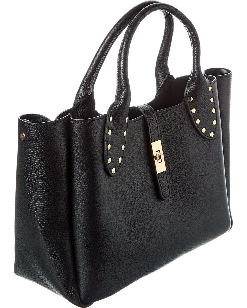 naomi22 studded leather handle tote