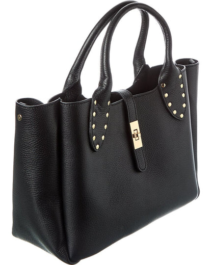 naomi22 studded leather handle tote