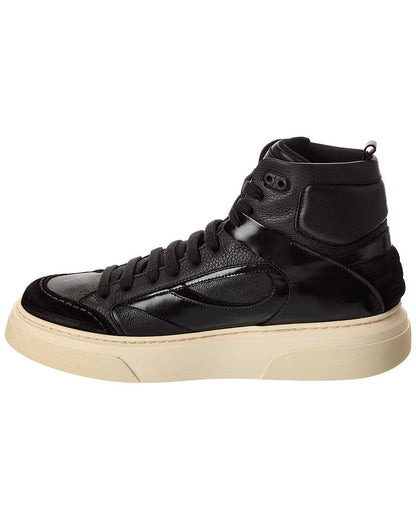 ferragamo cassio leather high-top sneaker