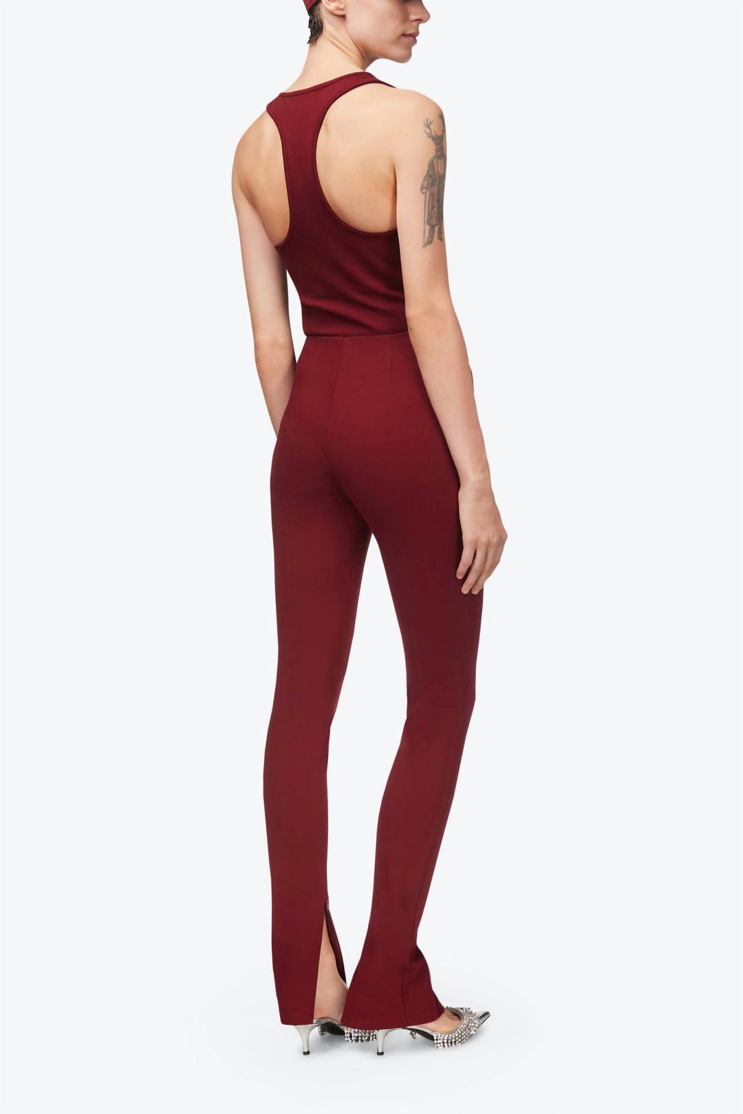 chain belt legging in red