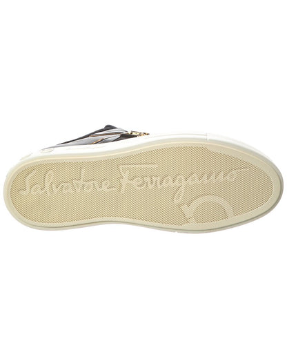 ferragamo beck suede & leather sneaker