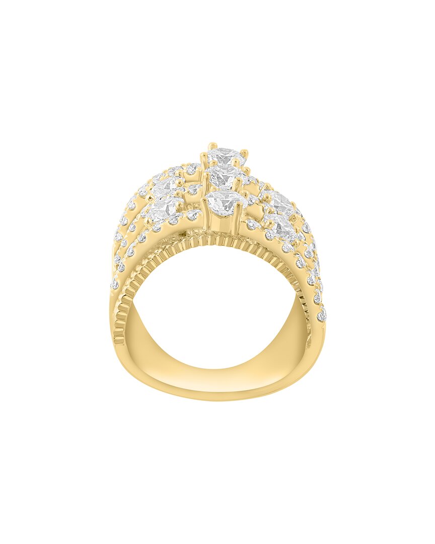gold over silver 2.92 ct. tw. lab-grown diamond ring