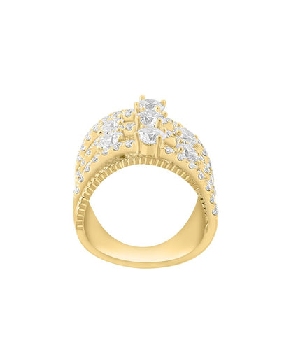 gold over silver 2.92 ct. tw. lab-grown diamond ring