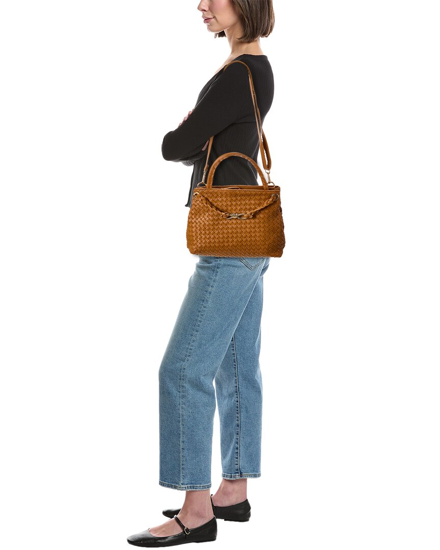 clover hand-woven leather tote