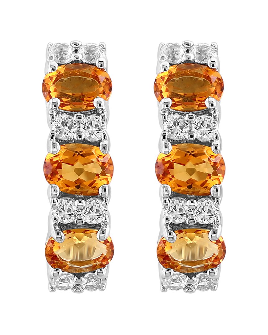 silver 1.15 ct. tw. citrine, white sapphire earrings