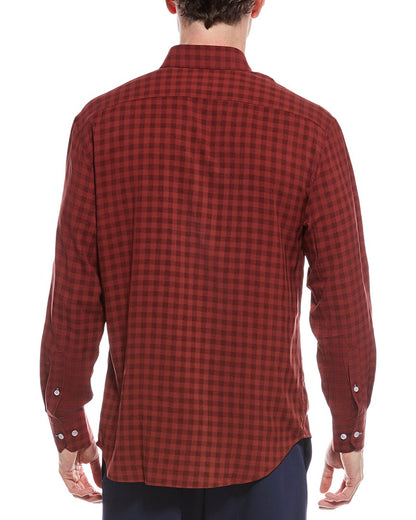 tailorbryd gingham printed performance shirt