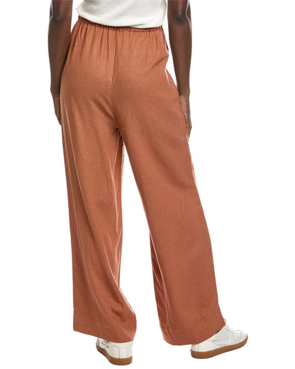 tie-waist linen-blend pant
