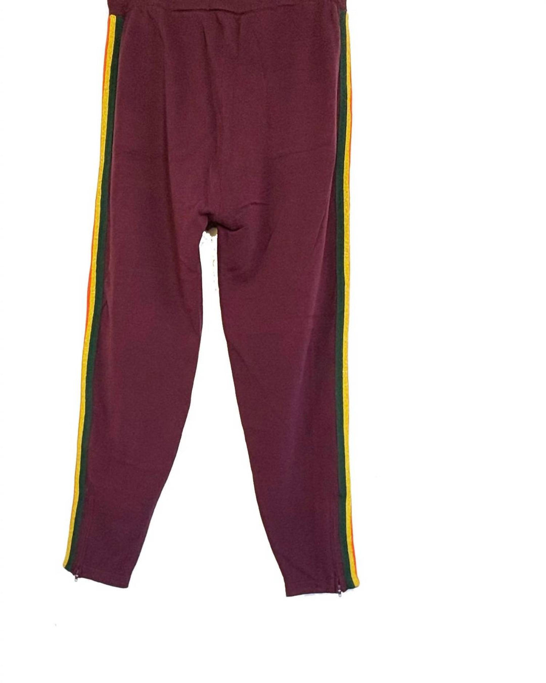 women's old school-style track pants in burgundy