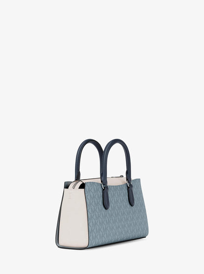 arden small color-block signature logo messenger bag