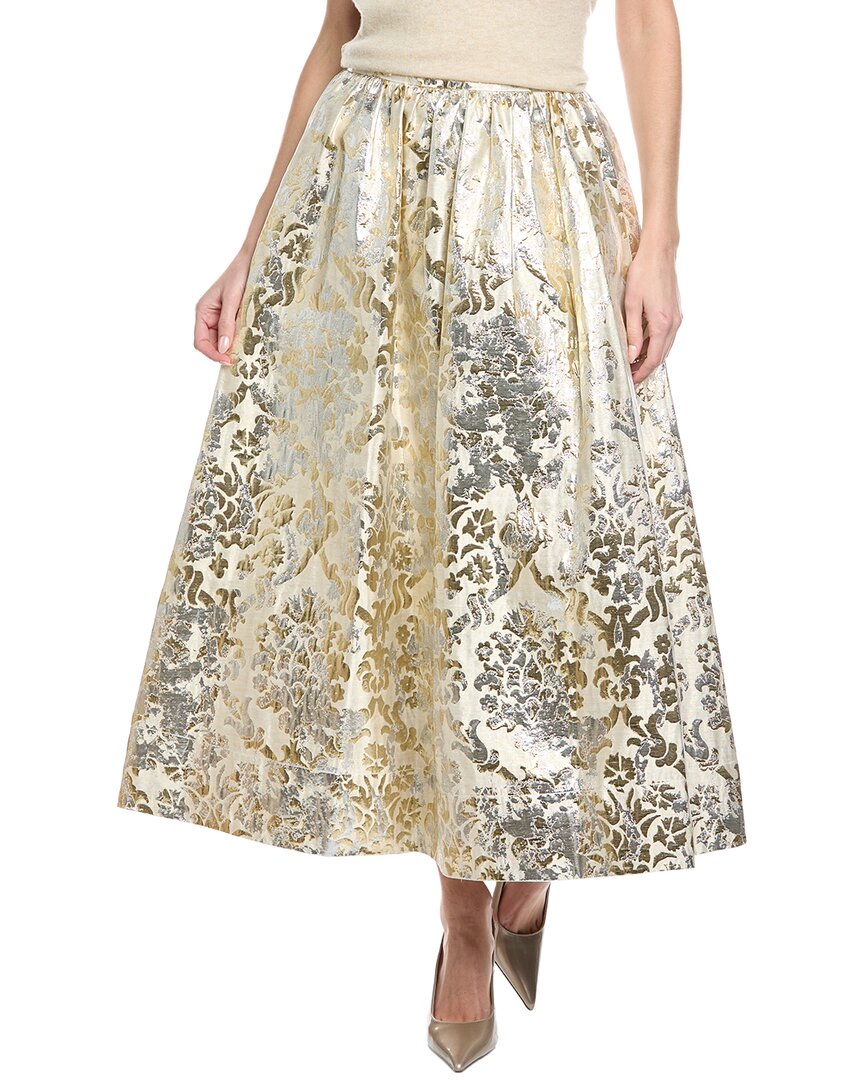 silk-blend a-line skirt