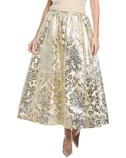 silk-blend a-line skirt