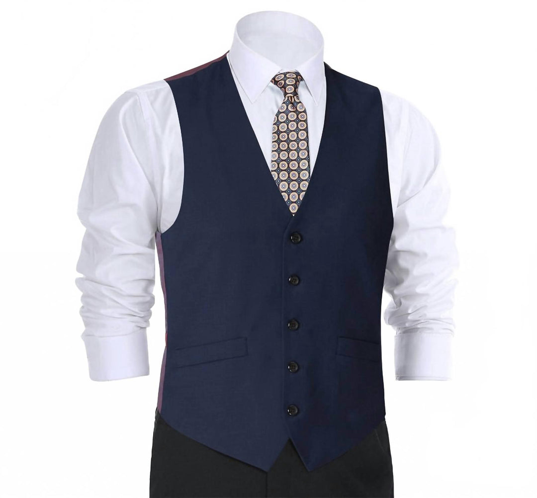 prestige single breasted vest in cobalt