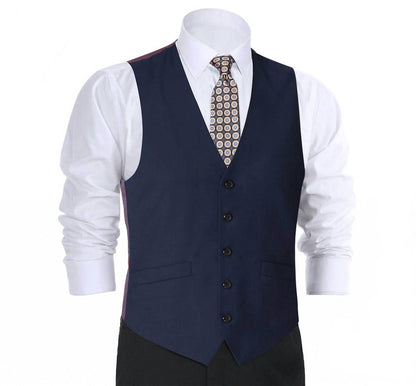prestige single breasted vest in cobalt