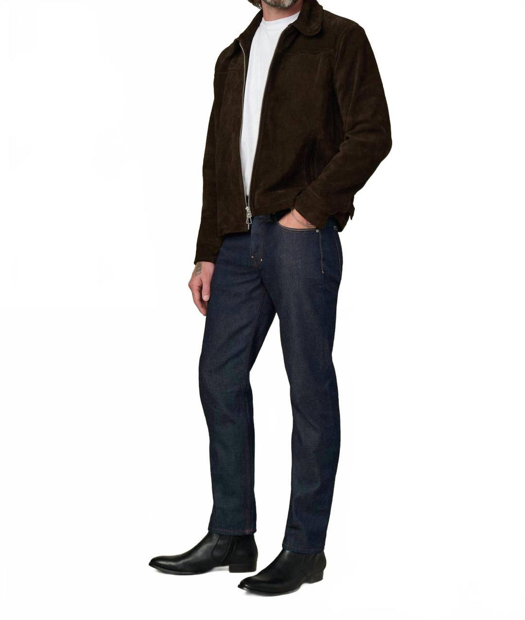 suede dress zip jacket in wren