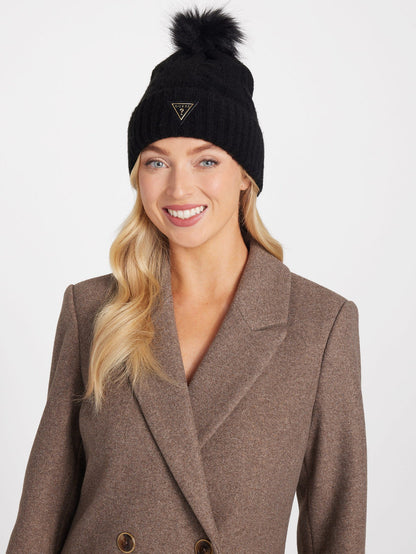 cable-knit beanie