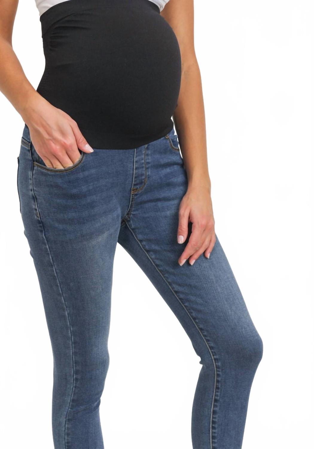 maternity stretch jeans in blue