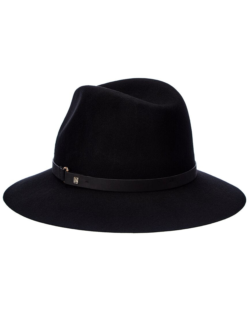 leather-trim wool felt fedora