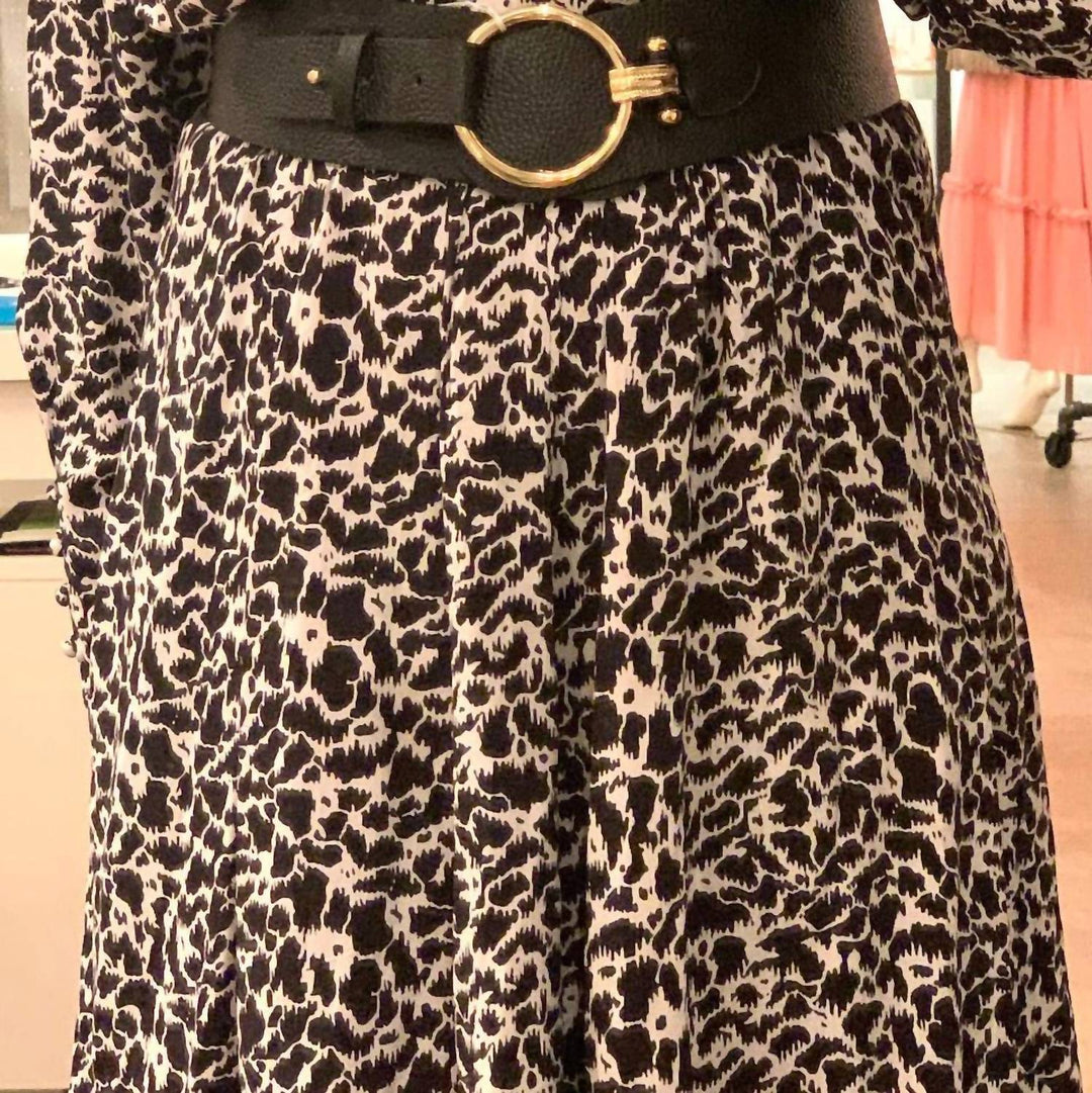 women's gold circle belt in black