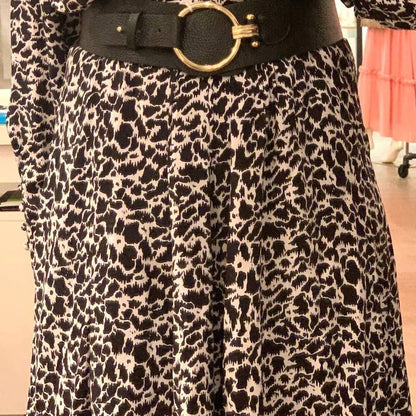 women's gold circle belt in black