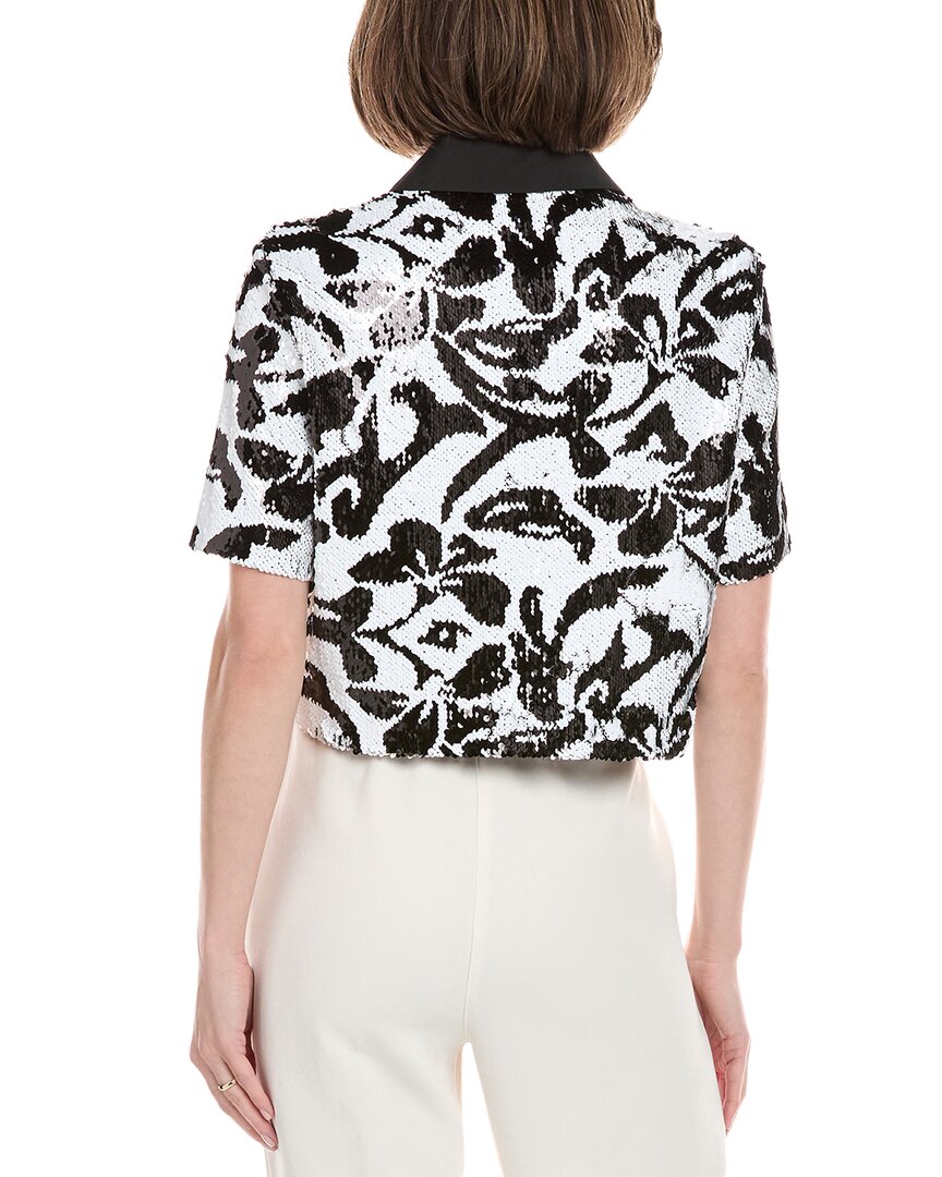 hibiscus sequin polo shirt