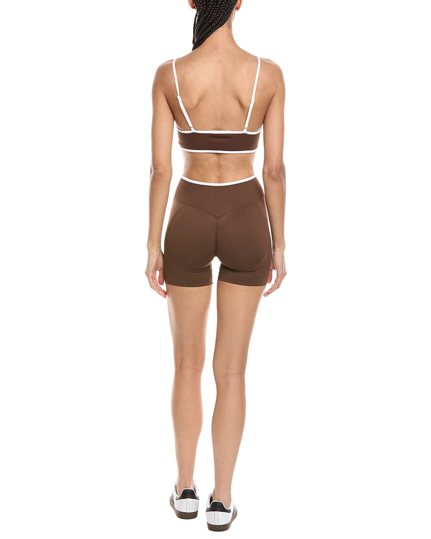 2pc 5.5in contrast bra & high rise yoga short set