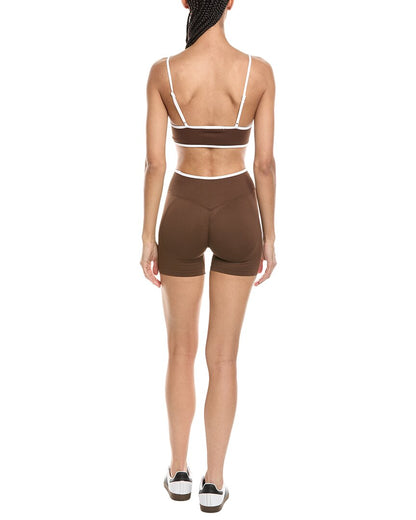 2pc 5.5in contrast bra & high rise yoga short set