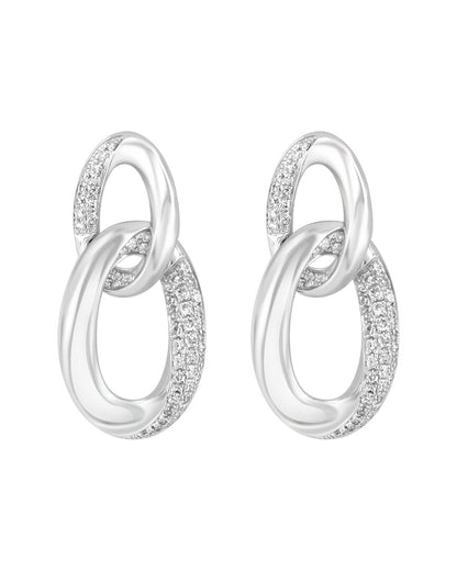 silver 0.44 ct. tw. diamond earrings