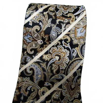 men's classic silk tie in brown paisley