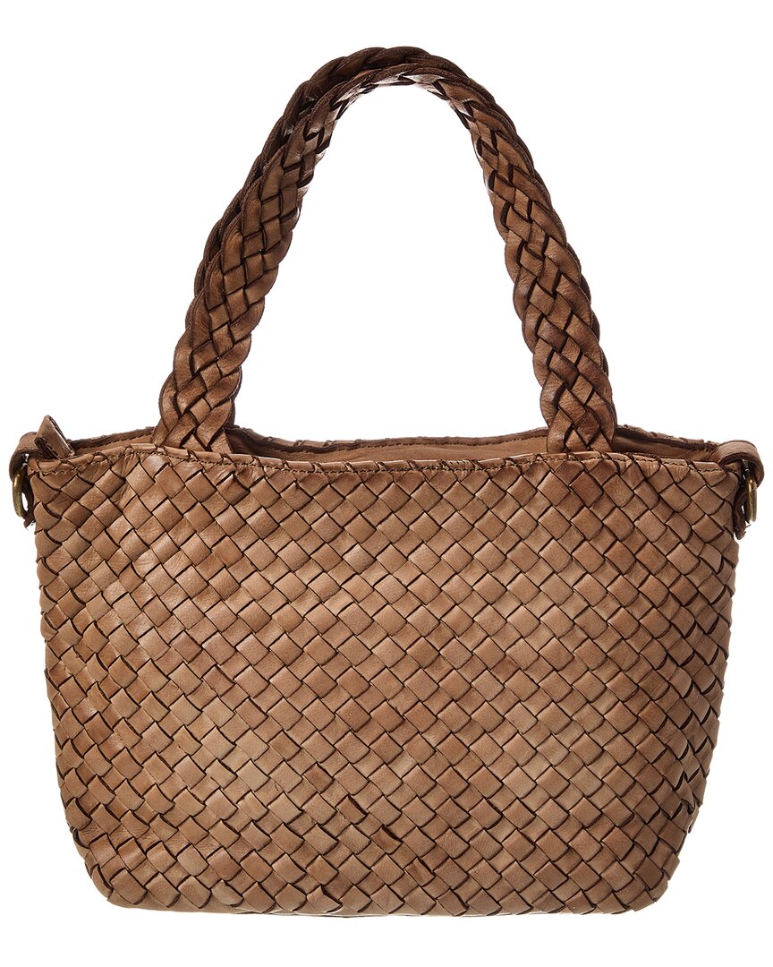 marie hand woven leather tote