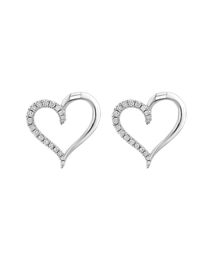 silver 0.18 ct. tw. diamond earrings