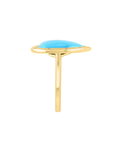 14k over silver 4.93 ct. tw. diamond & turquoise ring