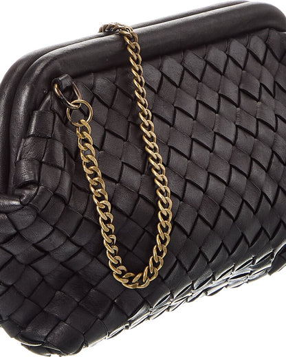 quincy hand woven leather clutch