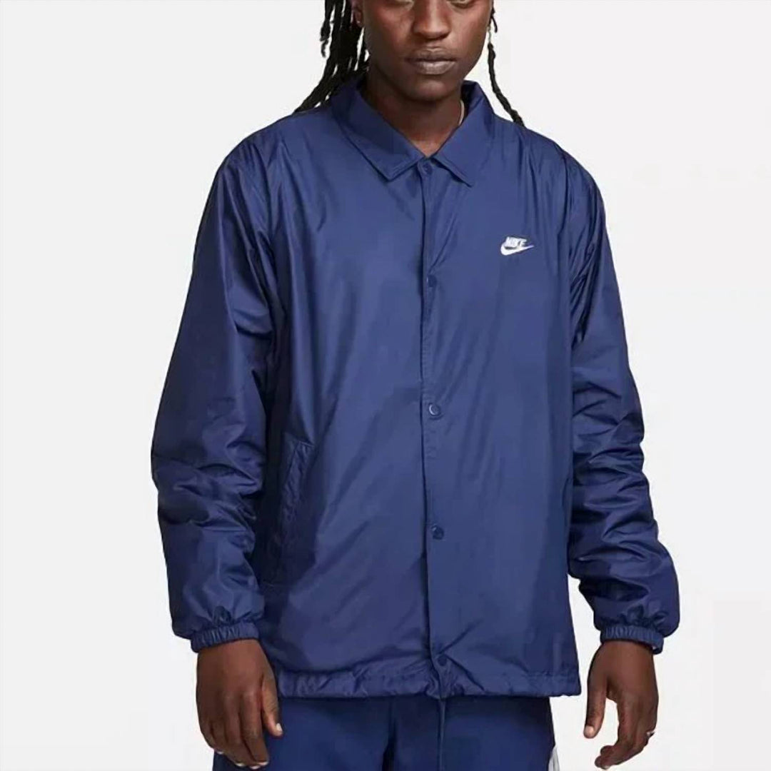 men's coaches zip up jacket in navy