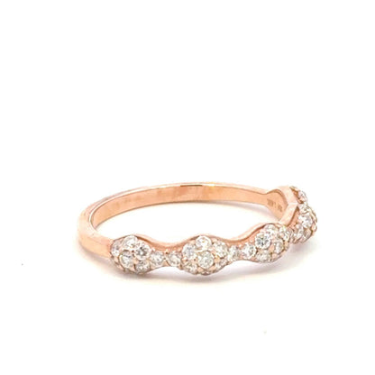 0.51 carat natural diamond scalloped pavé band in 14k rose gold