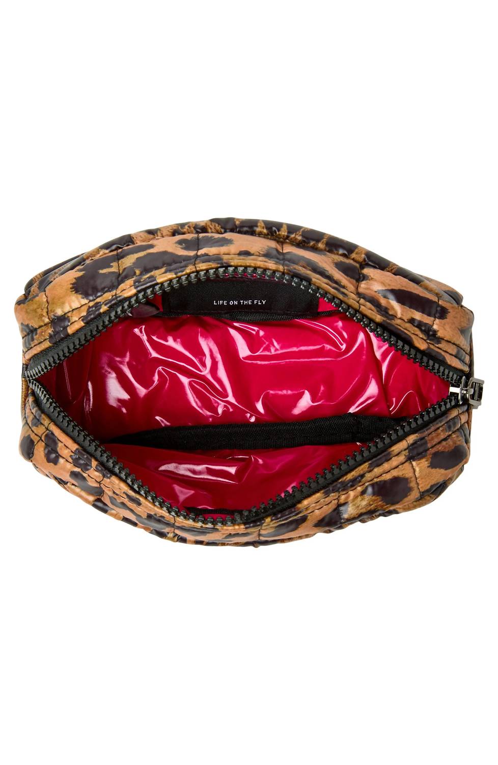 women's touch up bag in leopard