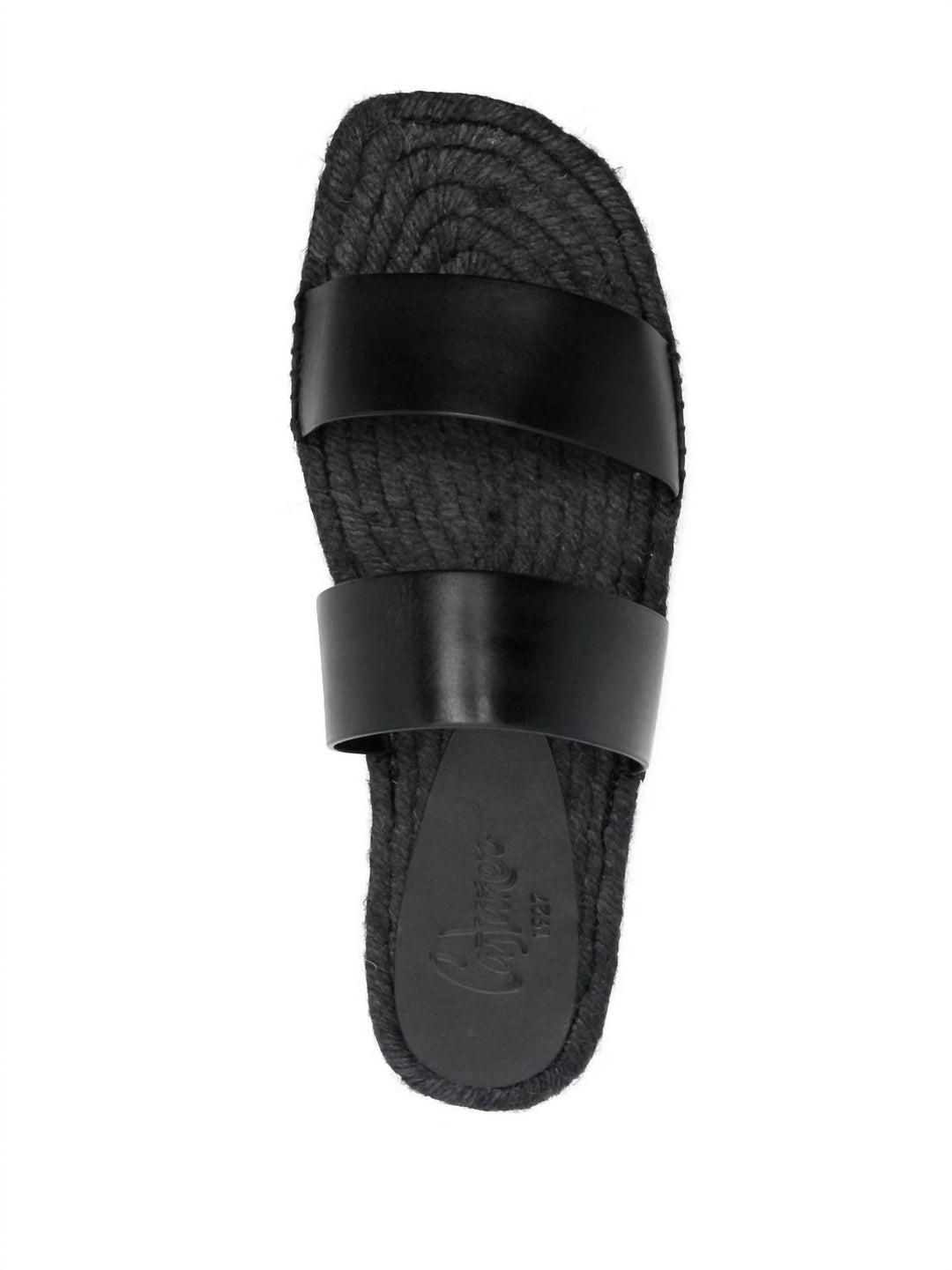 men's kim leather slip on sandal in negro