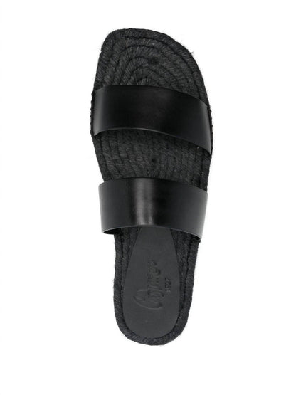 men's kim leather slip on sandal in negro