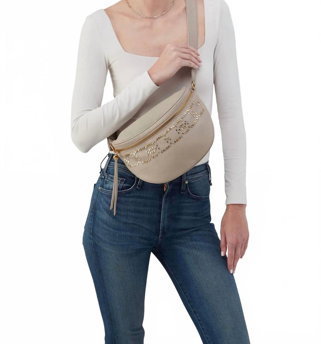 women's juno belt bag in taupe