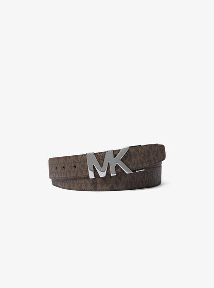 reversible signature logo and leather belt