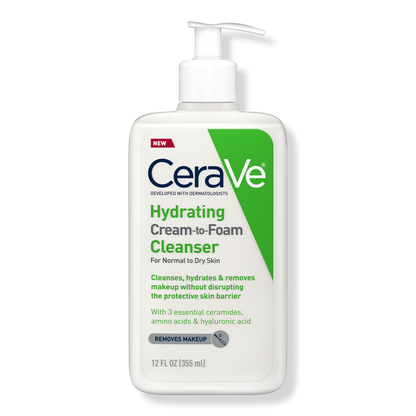 Hydrating Cream-to-Foam Face Wash for Balanced to Dry Skin