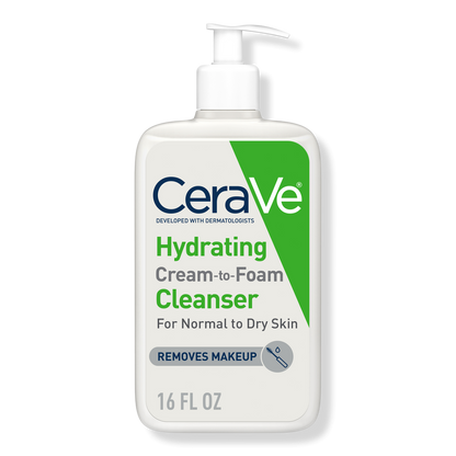 Hydrating Cream-to-Foam Face Wash for Balanced to Dry Skin