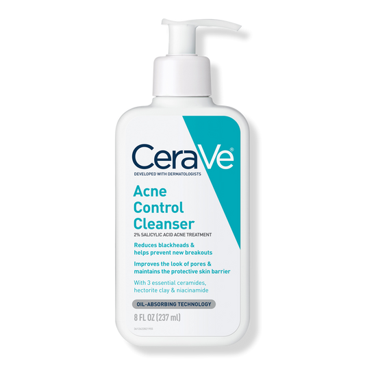 Acne Control Cleanser for Face with 2% Salicylic Acid & Purifying Clay for Oily Skin