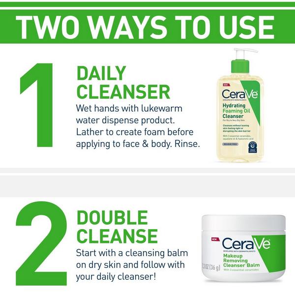 Hydrating Foaming Oil Cleanser, Water-Based Face Wash for Dry Skin