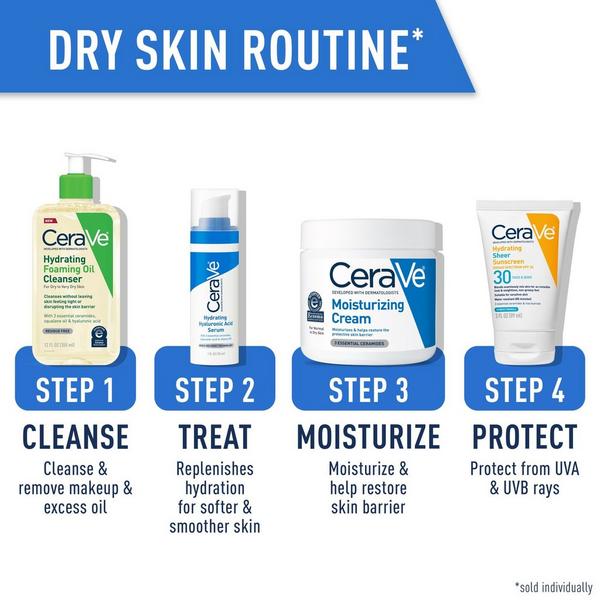 Hydrating Foaming Oil Cleanser, Water-Based Face Wash for Dry Skin