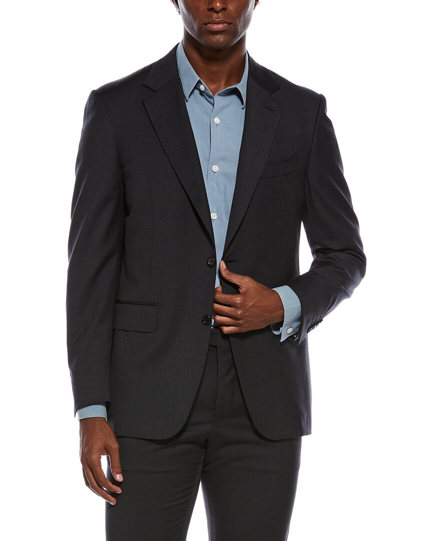 2pc wool suit with flat front pant