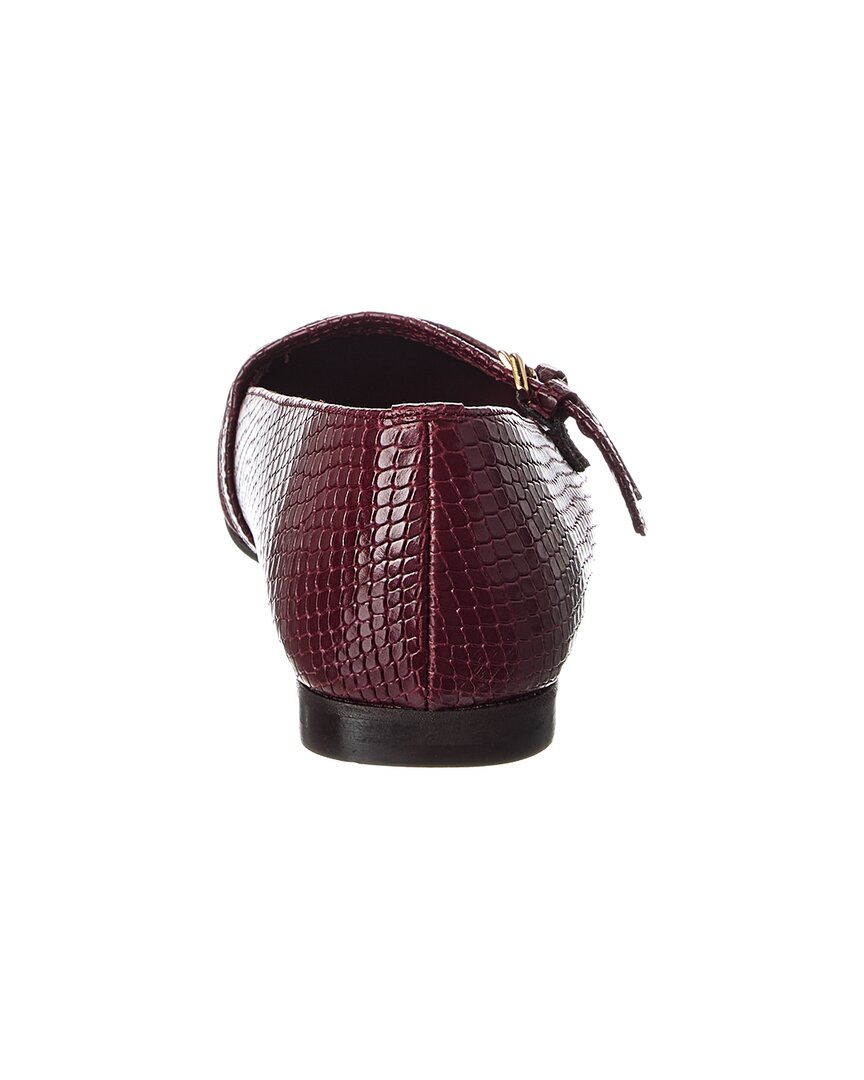 melia snake-embossed leather flat